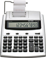 Victor (1212-3A) 12-Digit Printing Calculator, Gray/Black