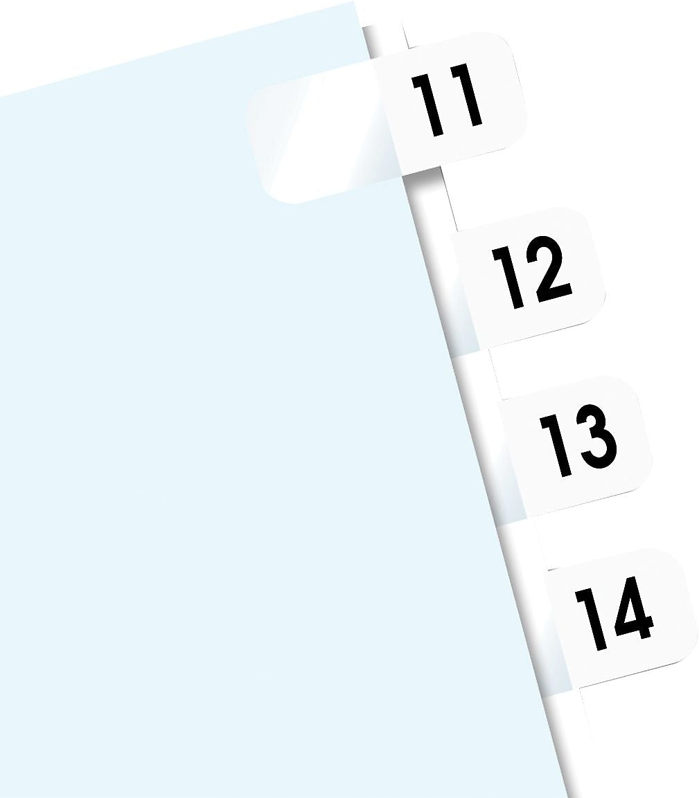 Redi-Tag® Self-Stick Index Tabs, 11-20, White, 7/16" x 1", 104 Tabs per Pack (31002)