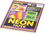 Pacon Array Neon Bond Paper, Assorted Colors, 24 lb, 100/Pk