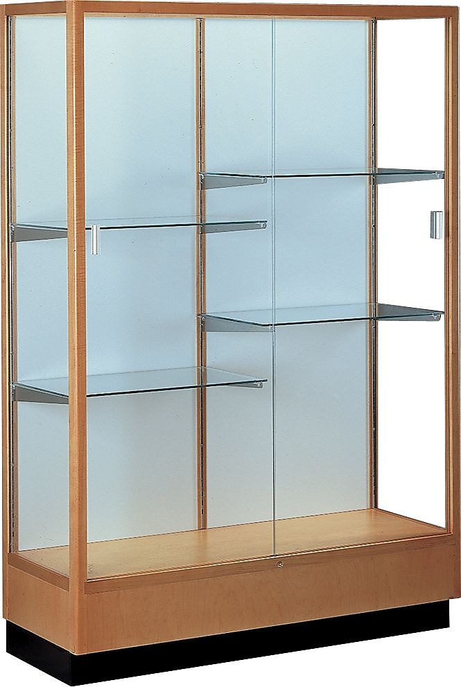 Waddell Heritage Series Display Case, Honey Maple, 70"H x 48"W x 18"D