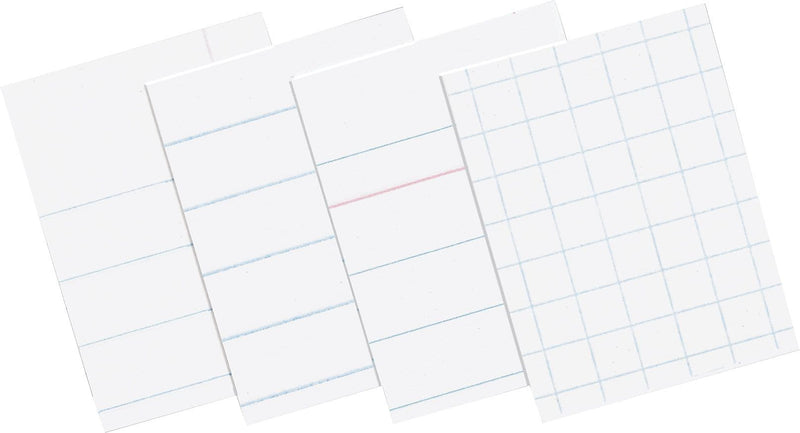 Pacon 5-Hole Punched Essay and Composition Paper 10-1/2" x 8", 3/8" Ruled with Red Margin, White, 500 Sheets/Pk