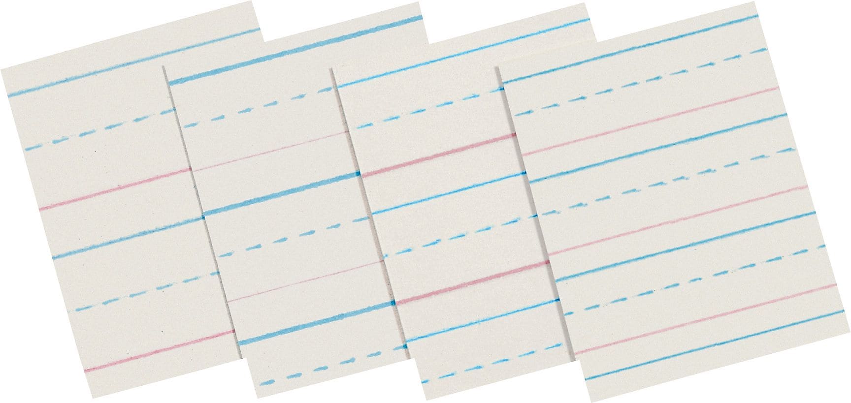 Pacon Zaner-Bloser 10-1/2" x 8", 1/2" Ruled Broken Midline Newsprint, White, 500 Sheets/Pk