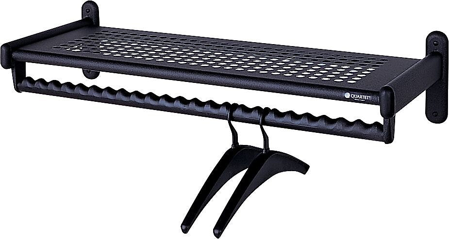 Quartet Shelf Rack, Wall Mount, 16-32 Hangers, 48" Long, Black