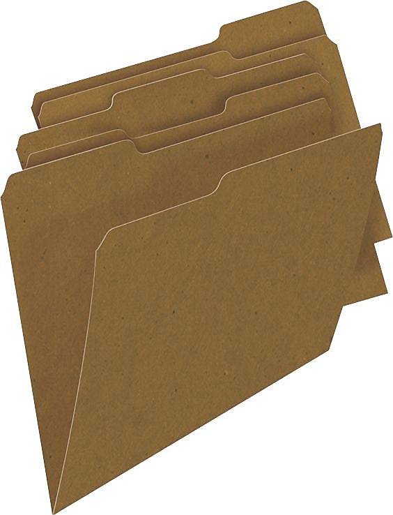 AbilityOne National Industries Medium Duty Kraft File Folders, 1/3 Cut, 100/Bx