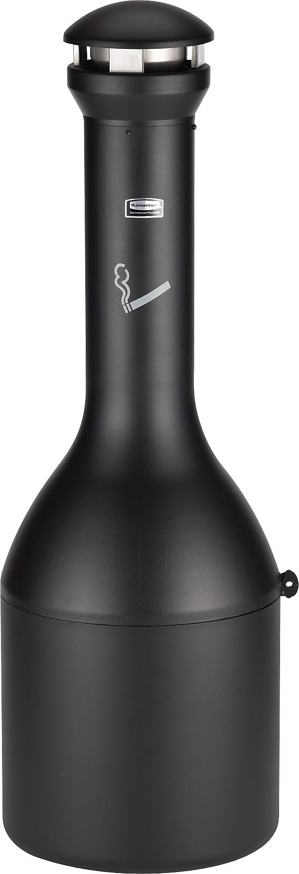 Rubbermaid Infinity Stainless Steel Outdoor Cigarette Receptacle, 4.1 Gallon, Black (FG9W3300BLA)