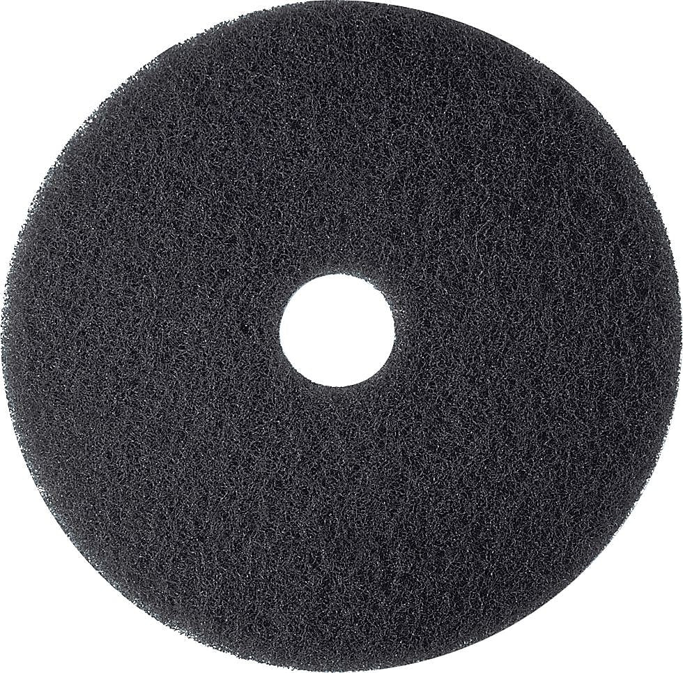 3M Low-Speed Floor Pad, High Productivity Stripping Pad 7300, Black, 18", 5/Carton (730018)