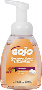 GOJO Premium Antibacterial Foaming Hand Soap, Fresh Fruit Scent, 7.5 oz. (5710-06CT)