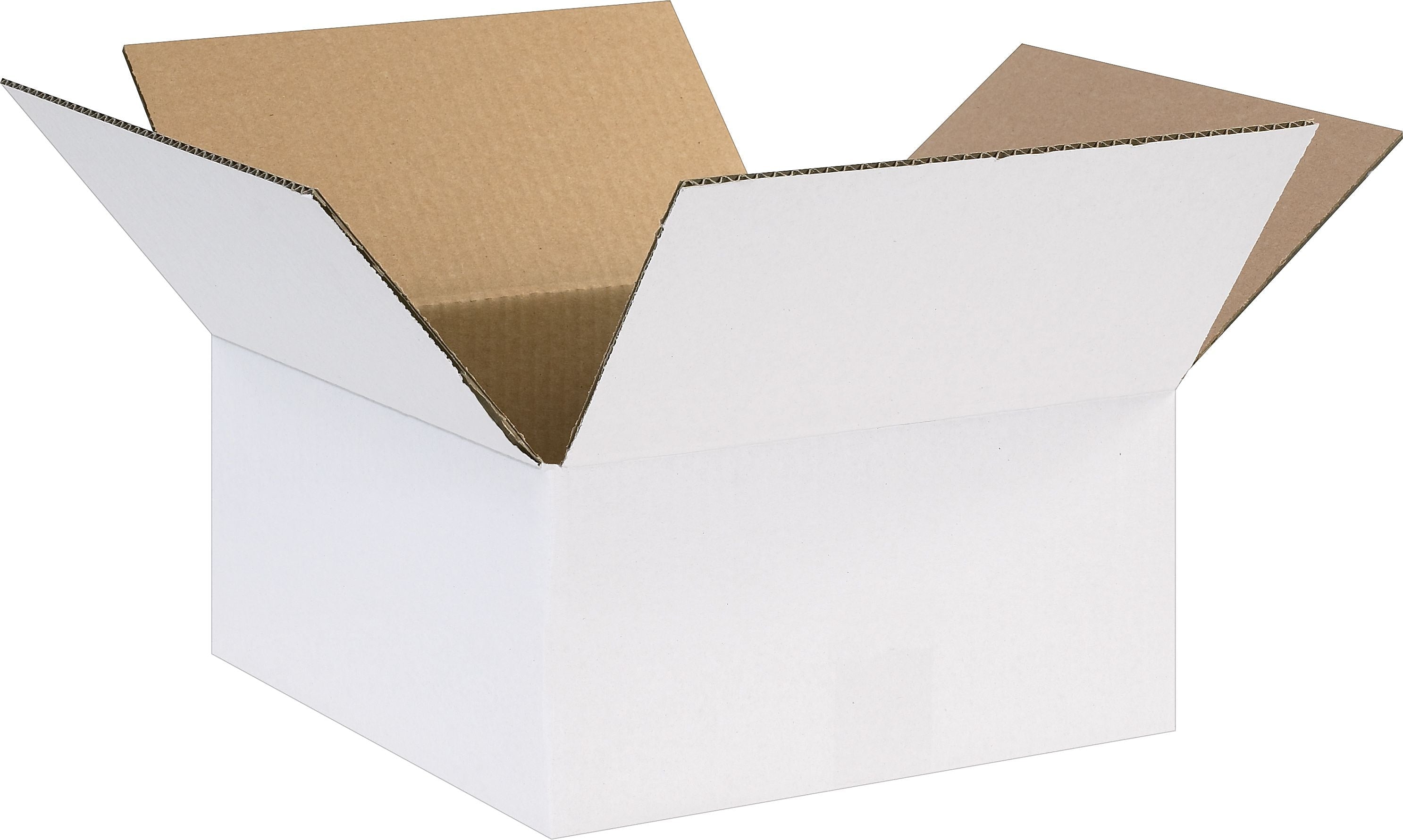 12" x 12" x 6" Shipping Box, ECT 32, White, 25/Bundle (22615)