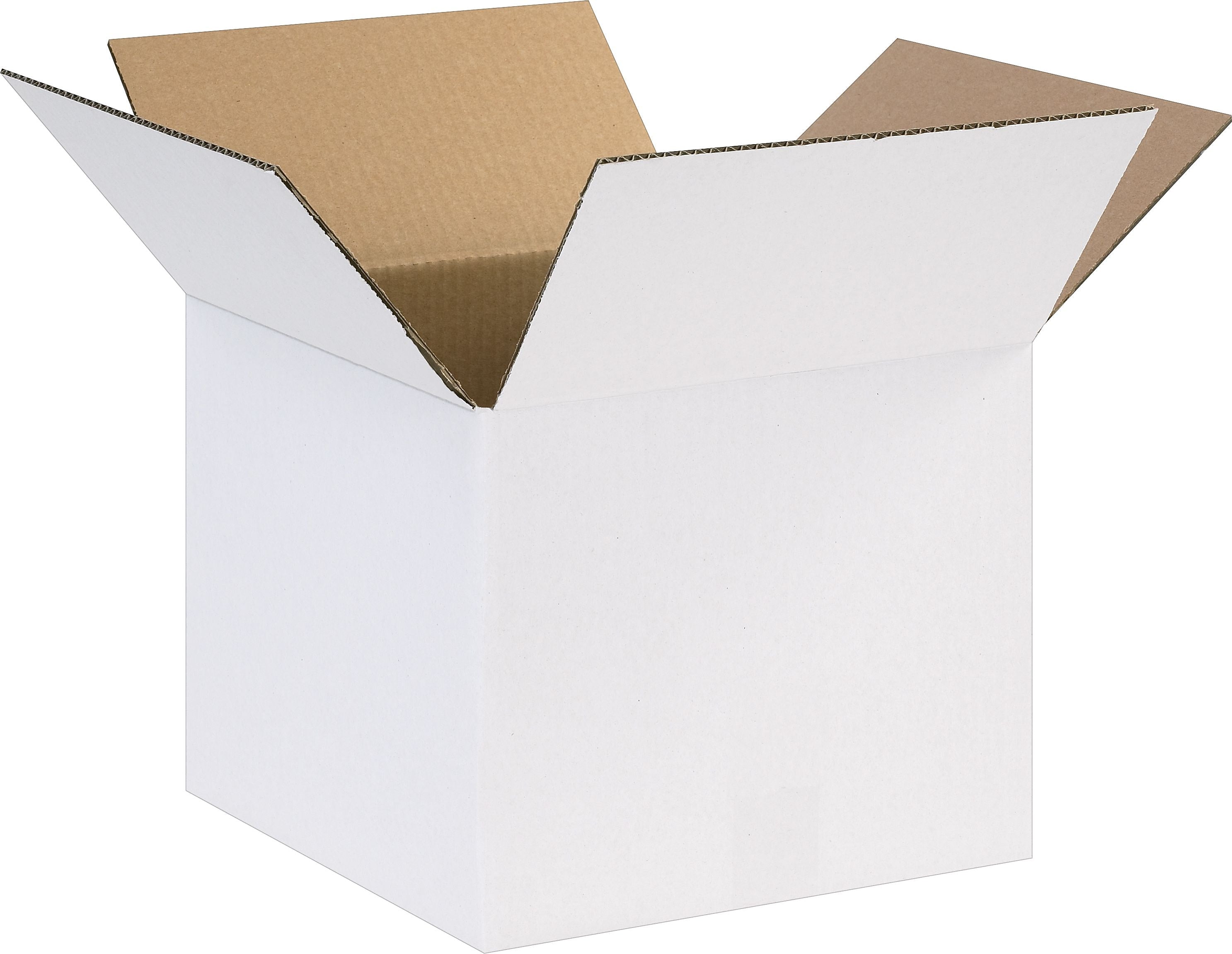 12" x 12" x 10" Shipping Boxes, 32 ECT, White, 25/Bundle (121210W)