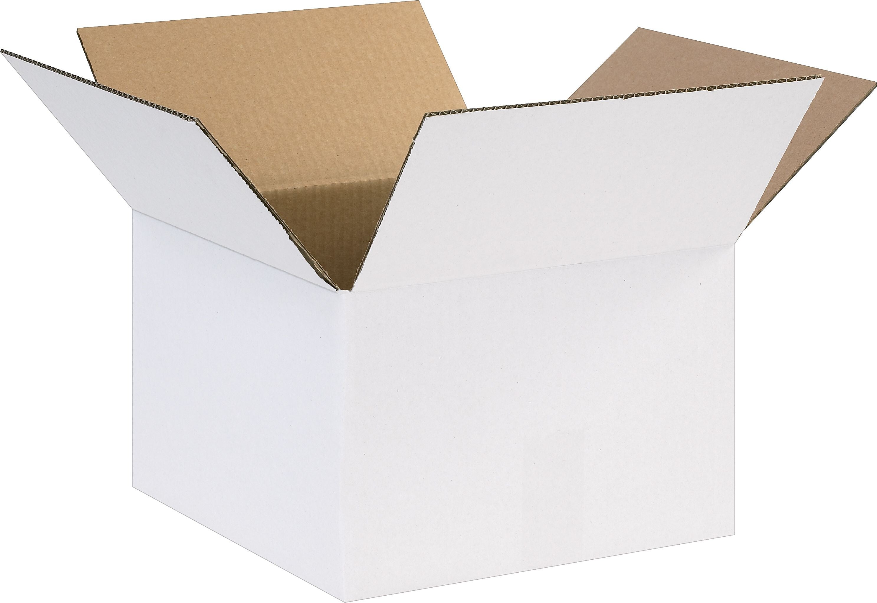 12" x 12" x 8" Shipping Boxes, 32 ECT, White, 25/Bundle (12128W)
