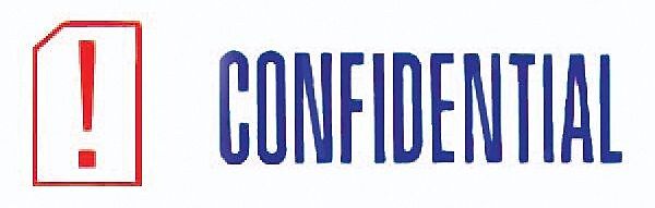 Accu-Stamp2® Two-Color Pre-Inked Shutter Message Stamp, CONFIDENTIAL, 1/2" x 1-5/8" Impression, Blue/Red Ink (035536)