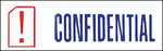 Accu-Stamp2® Two-Color Pre-Inked Shutter Message Stamp, CONFIDENTIAL, 1/2" x 1-5/8" Impression, Blue/Red Ink (035536)
