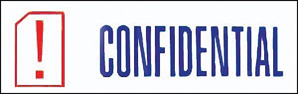 Accu-Stamp2® Two-Color Pre-Inked Shutter Message Stamp, CONFIDENTIAL, 1/2" x 1-5/8" Impression, Blue/Red Ink (035536)