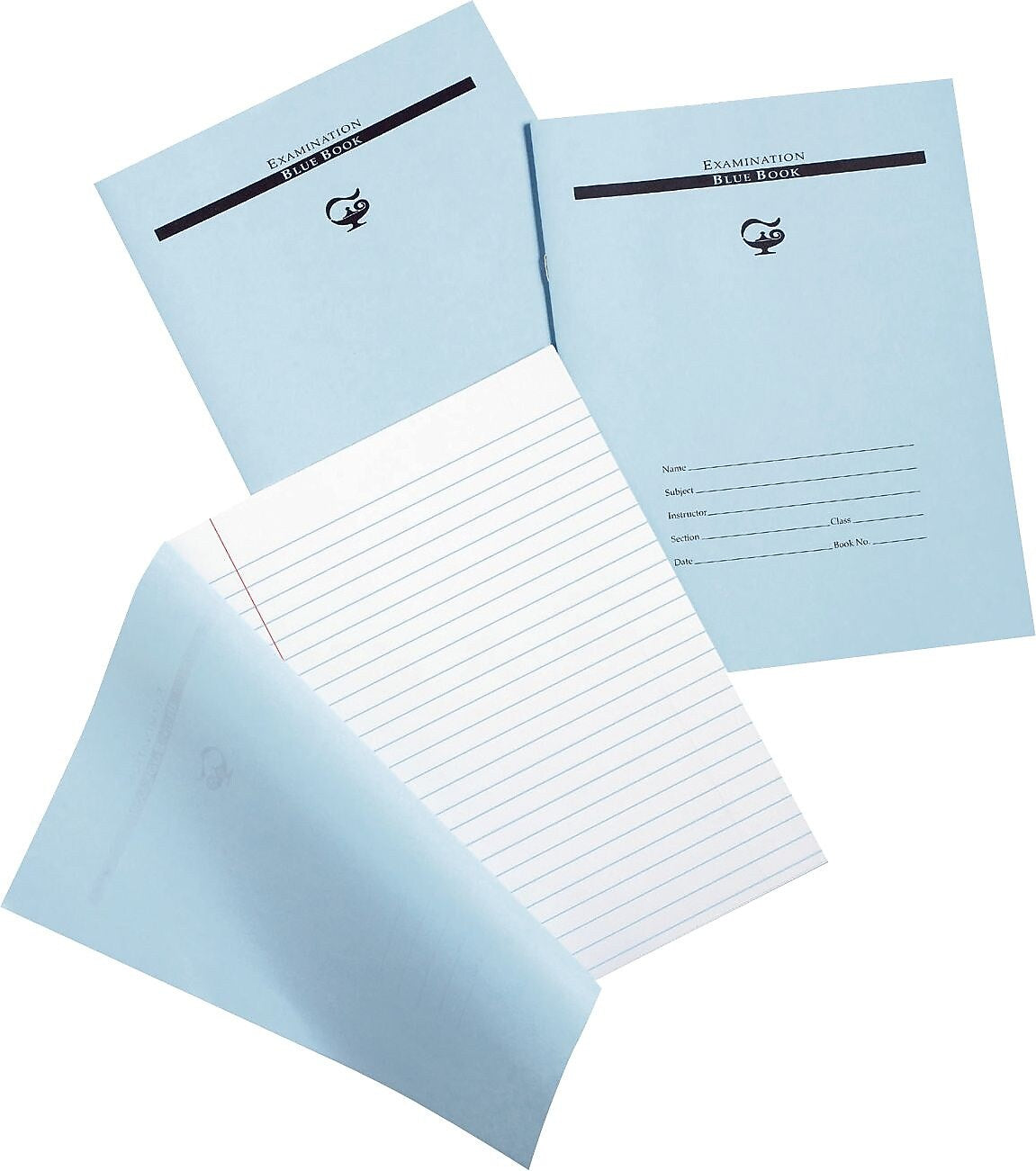 Pacon Corporation Examination Books, 4 Sheets/8 Pages, Wide Ride, Blue Cover, 7"H x 8 1/2"W