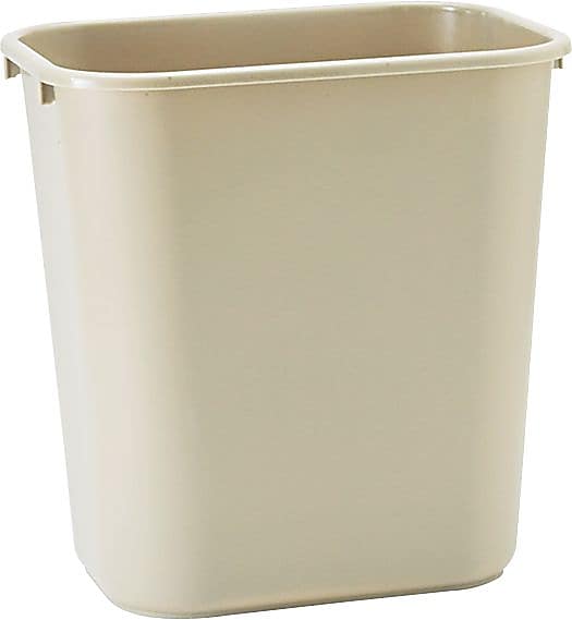 Rubbermaid 2956 Medium Linear Low-Density Trash Can with no Lid, Beige, 7.03 gal. (FG295600 BEIG)