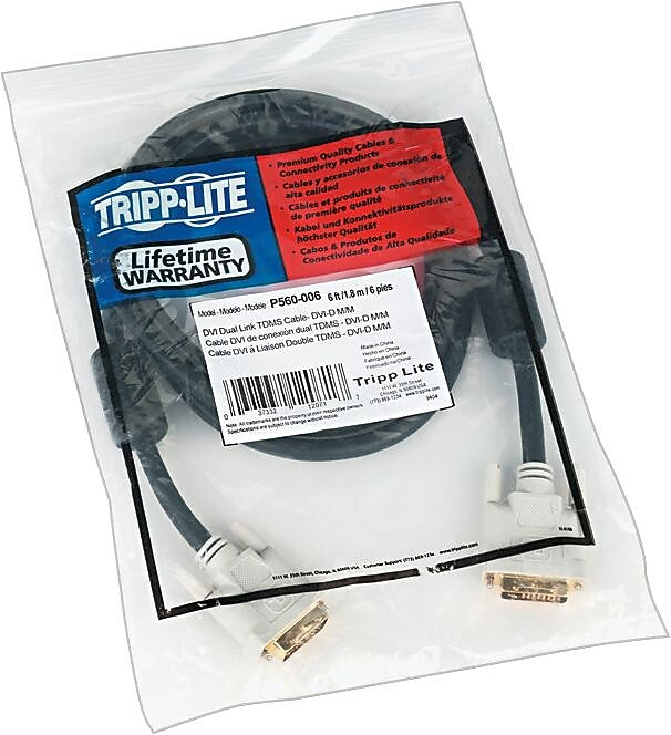 Tripp Lite PC/ Mac DVI Dual Link Tmds Cable, Dvi-d, m/m, Black, 6'L