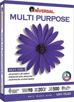 Universal 8.5" x 11" Multipurpose Paper, 98 Brightness, 10/Carton (UNV95200)