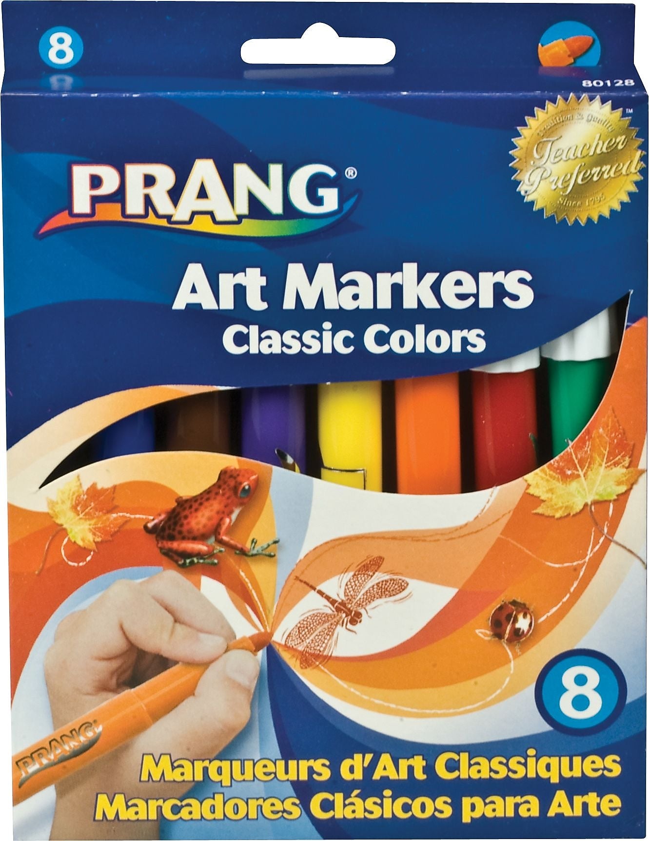 Prang Classic Kids Markers, Bullet Tip, Assorted Colors, 8/Pack (80128)