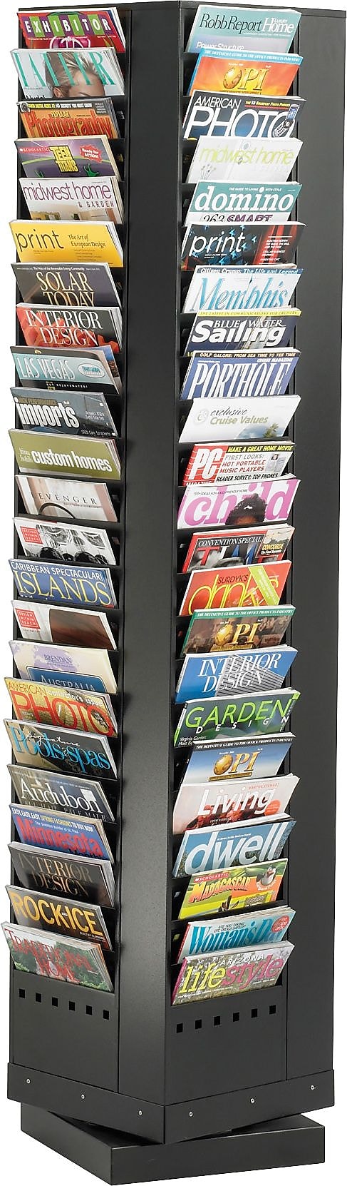 Safco Magazine Holder, 14" x 68", Powder Coated Textured Black Steel (4325BL)