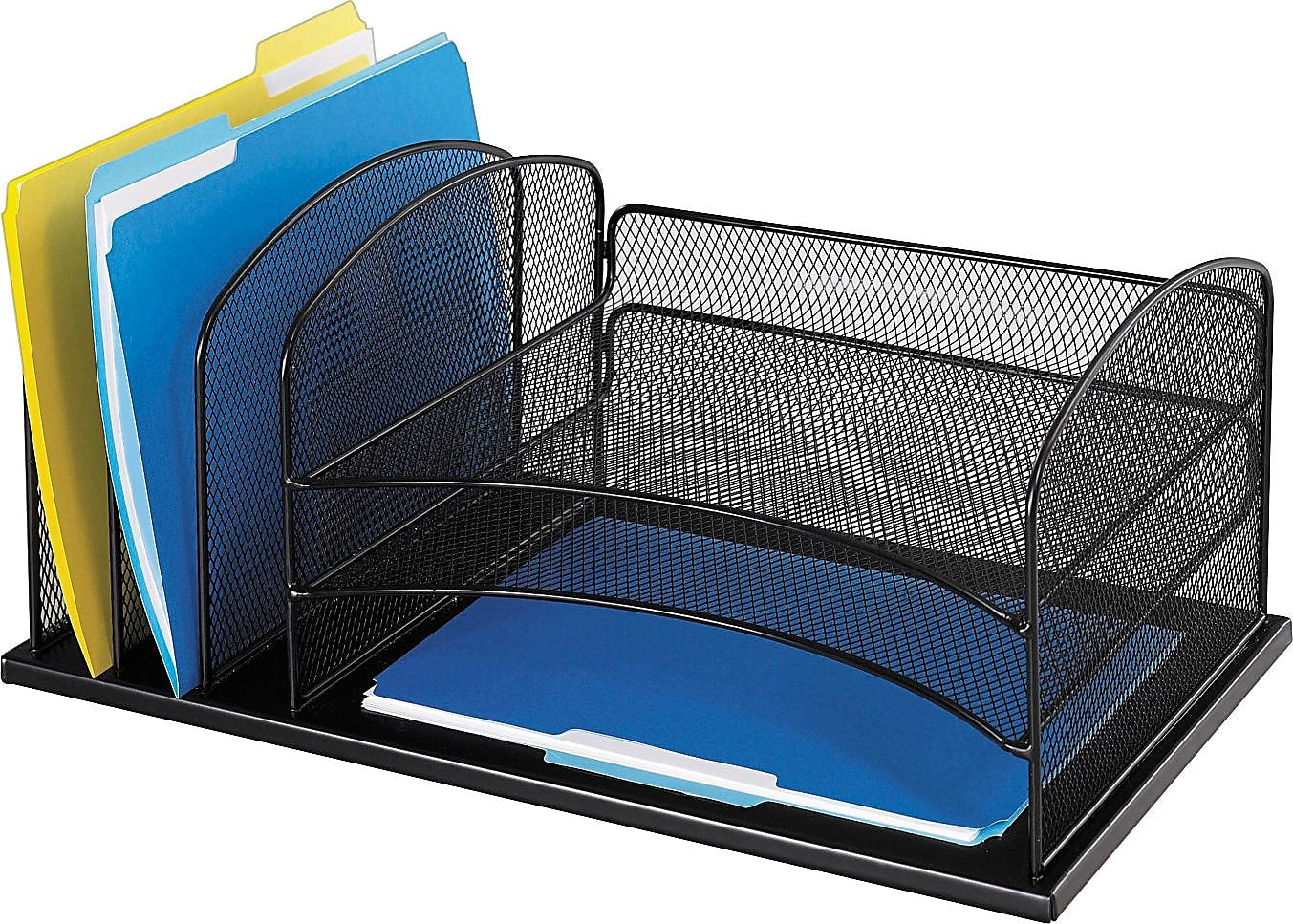 Safco® Onyx 3-Horizontal/3-Upright Section Organizer (SAF3254BL)