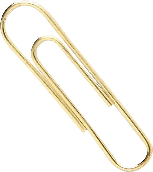 ACCO Gold Tone Jumbo Paper Clips, .13" Capacity, Gold, 50 Clips/Pack (A7072532)