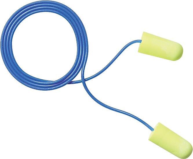 3M™ Corded Ear Plugs, Yellow Neon, 200 Pair/Bx