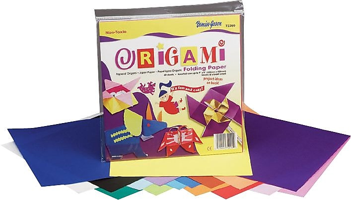 Pacon Origami Paper, Assorted Colors, 9"H x 9"W, 40 Sheets/Packk (72200)