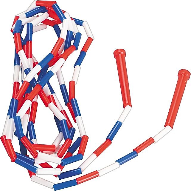 Champion Sports Segmented Jump Rope, Red/Blue/White, 16'L
