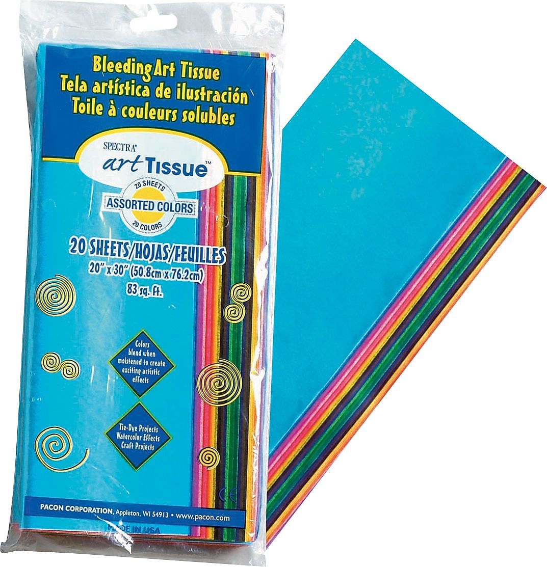 Pacon Spectra Art Tissue Paper, 20" x 30", Assorted Colors, 20 Sheets/Pack (PAC58506)