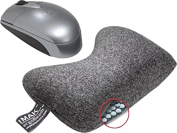 IMAK Cushion Ergobeads Wrist Rest, Non-Skid Base, Heather Gray (A10166)