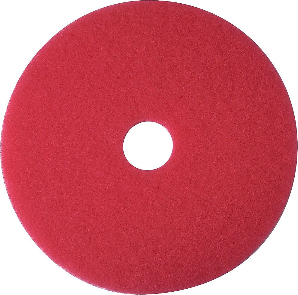 3M 17" Buffing Floor Pad, Red, 5/Carton (510017)