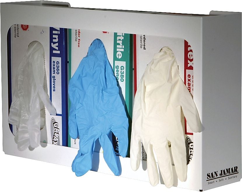 San Jamar® White Enamel Disposable Glove Dispenser
