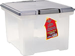 Storex Industries Portable File Tote w/Locking Handle, Letter/Legal, 14-1/2w x 19d x 11-5/16h, CLR