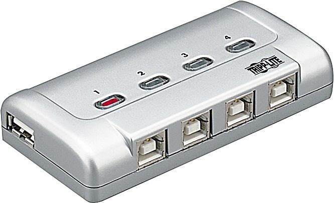 Tripp Lite Printer Sharing USB 2.0 Hub, Silver (U215004R)