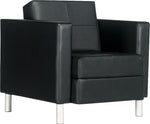 Global Citi Leather Lounge Chair, Black (GLB7875450550)