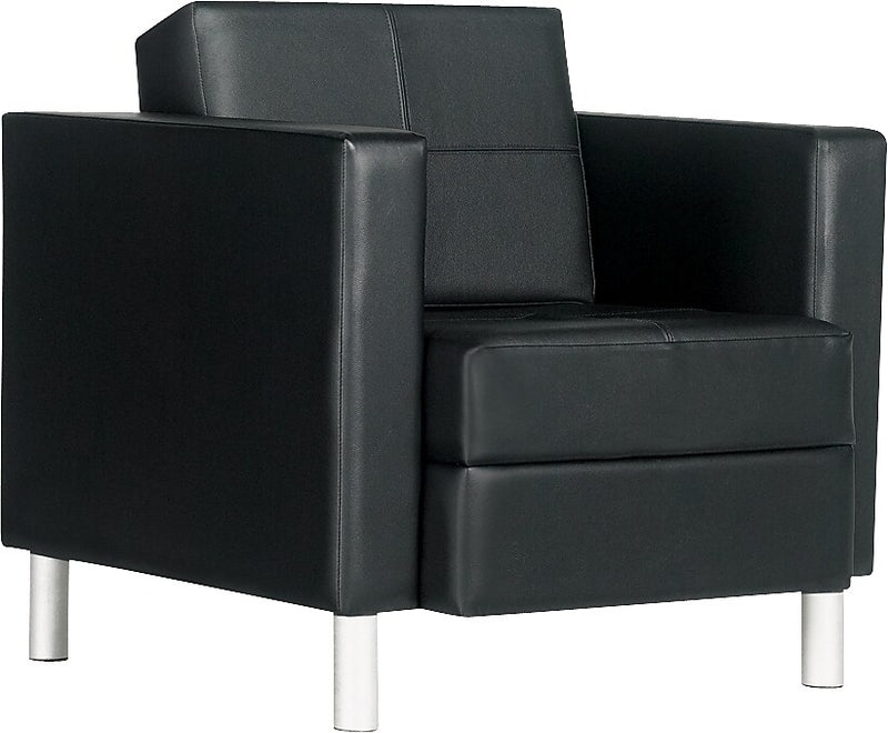 Global Citi Leather Lounge Chair, Black (GLB7875450550)
