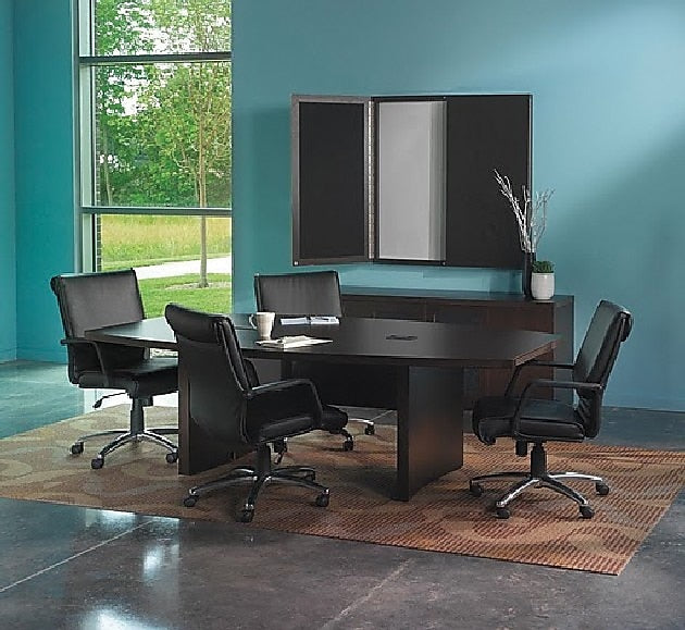 Safco Aberdeen 96"W Boat-Shaped Table, Mocha (ACTB8LDC)