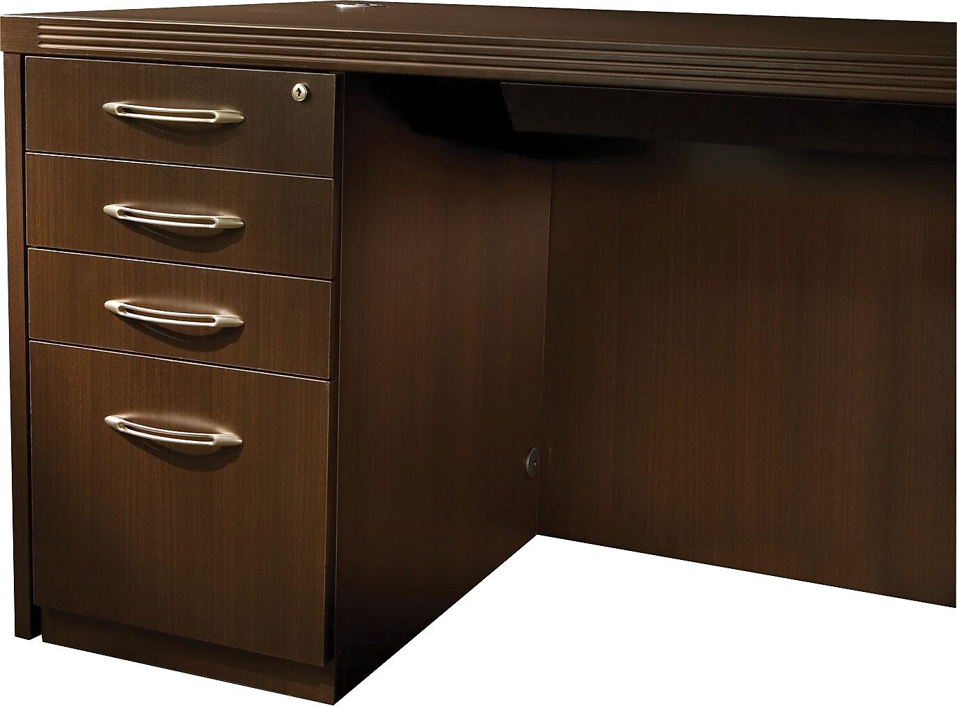 Safco Aberdeen™ Single Pedestal Credenza, Pencil/Box/Box/File, Mocha, 27 1/2"H x 15 1/4"W x 20"D