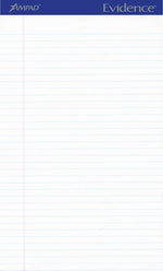 Ampad Evidence Notepad, 8.5" x 14", Wide Ruled, White, 50 Sheets/Pad, 12 Pads/Pack (TOP 20-320)