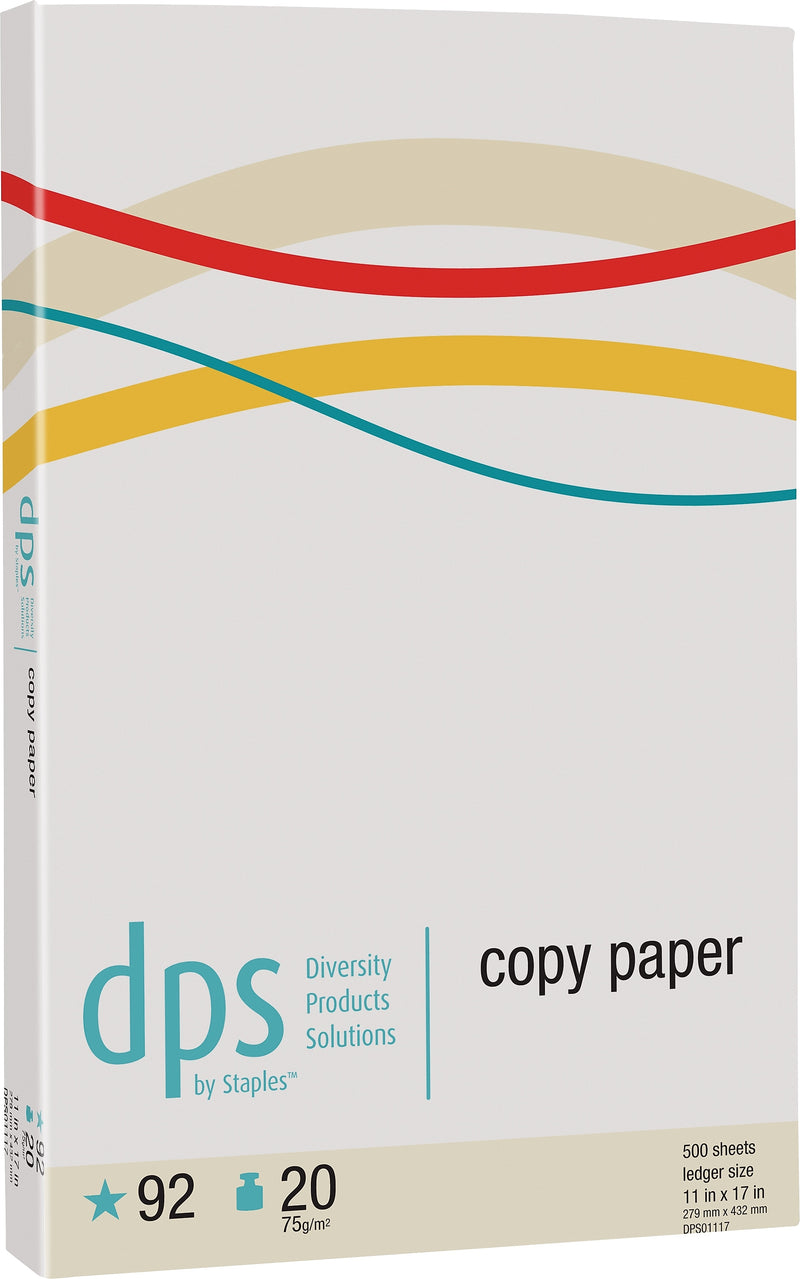 DPS by Staples 30% Recycled 11" x 17" Copy Paper, 20 lbs., 92 Brightness, 500 Sheets/Ream (DPS01117RCY-CC)