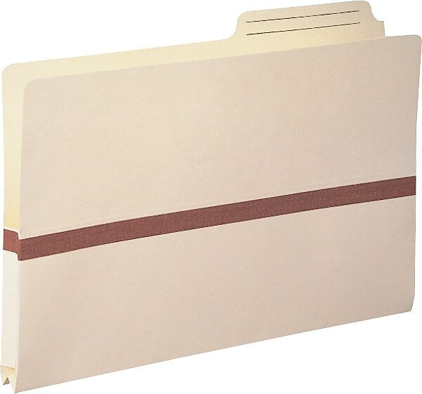 Smead 10% Recycled Reinforced File Pocket, 1" Expansion, Legal Size, Manila (76487)