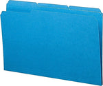 Smead File Folder, 1/3 Cut, Legal Size, Blue, 100/BX (17043)