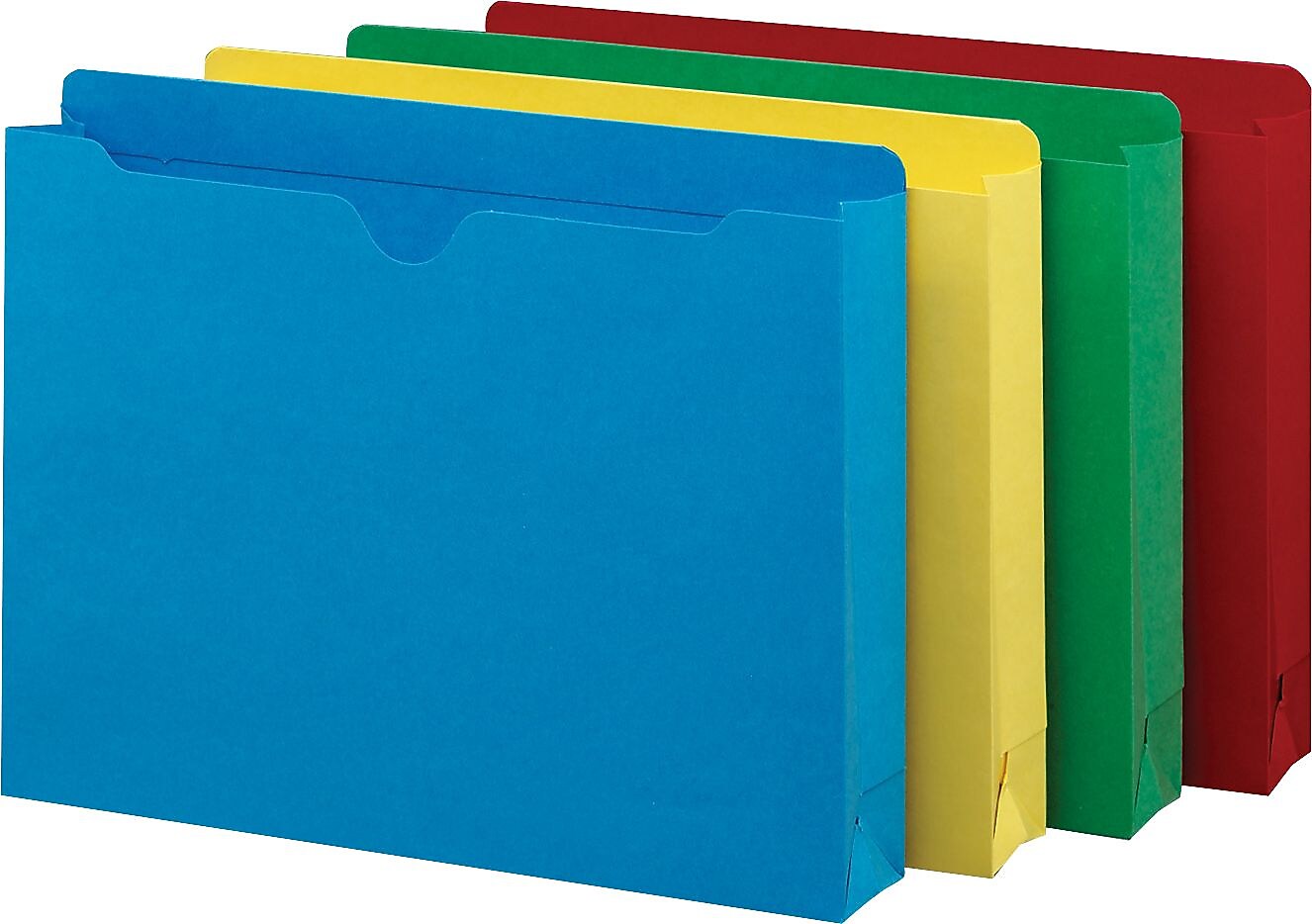 Smead 10% Recycled Reinforced File Jacket, 2" Expansion, Letter Size, Assorted, 50/Box (75673)
