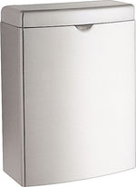 Bobrick Contura Sanitary Napkin Receptacle, 1 Gallon, Stainless Steel, Hinged Lid (BOB270)