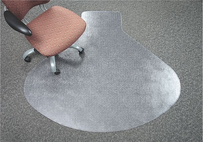 Deflect-O SuperMat Carpet Chair Mat with Lip, 60" x 66", Medium-Pile, Clear (CM14003K)