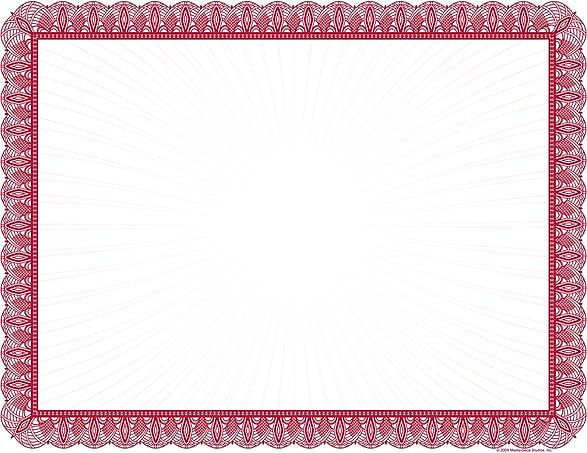 Great Papers Certificates, 8.5" x 11", Red/White, 100/Pack (961034S)