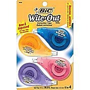 BIC Wite-Out EZ Correct Correction Tape, White, 18/Pack, 4 Packs/Carton (50589-CT)