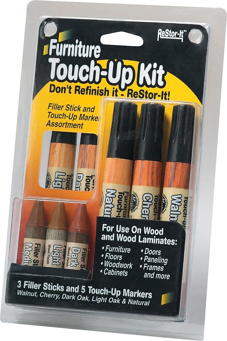 Master ReStor-It® Furniture Touch-Up Kit, Assorted Wood Grain Touch-Up Markers and Filler Sticks