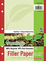Pacon Wide Ruled Filler Paper, 8" x 10.5", 5-Hole Punched, 150 Sheets/Pack (PAC3203)