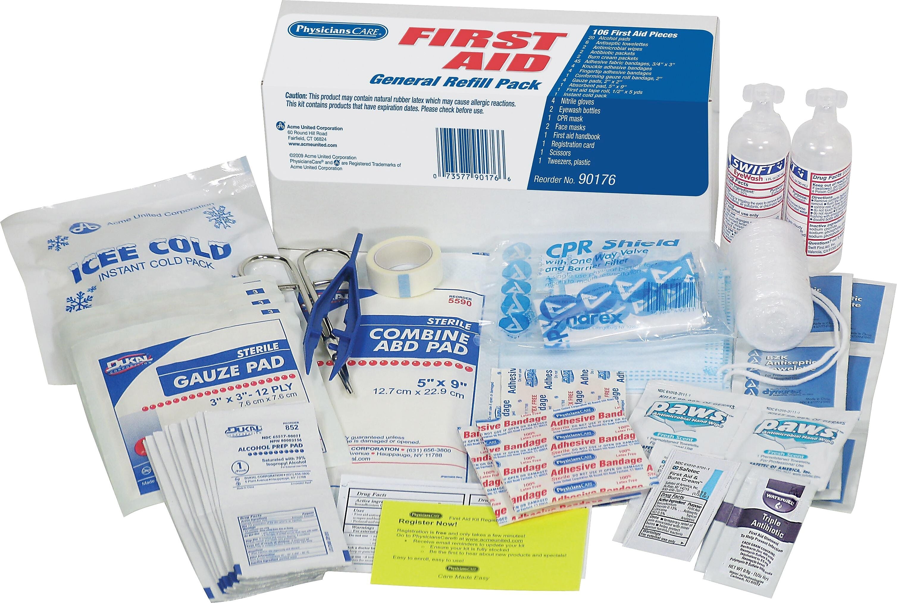 Acme PhysiciansCare Complete Refill Kit for PhysiciansCare Kit 90175, 106 Pieces/Bx